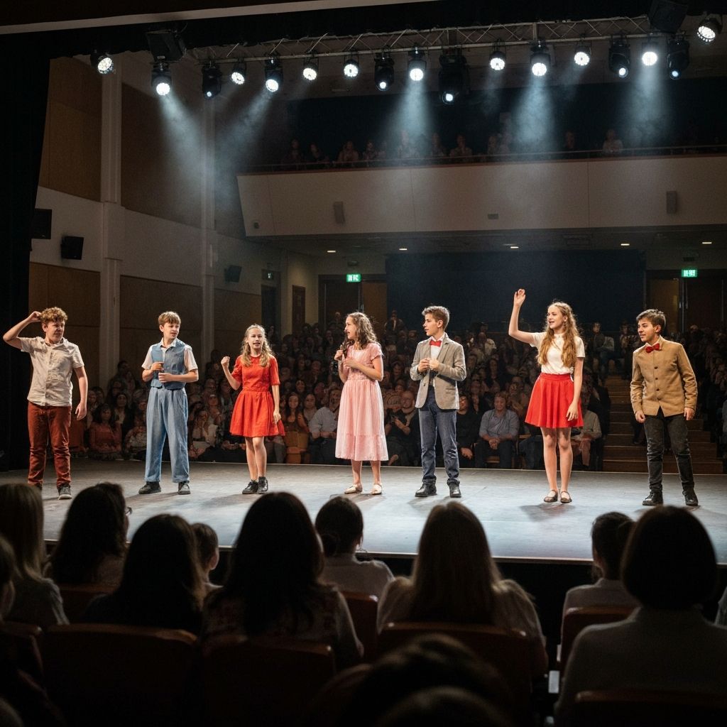 Students performing on stage